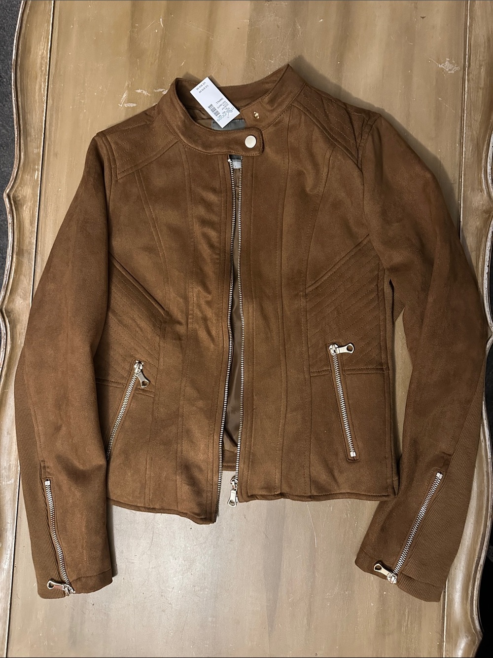 Maurices Brown Suede Moto Jacket